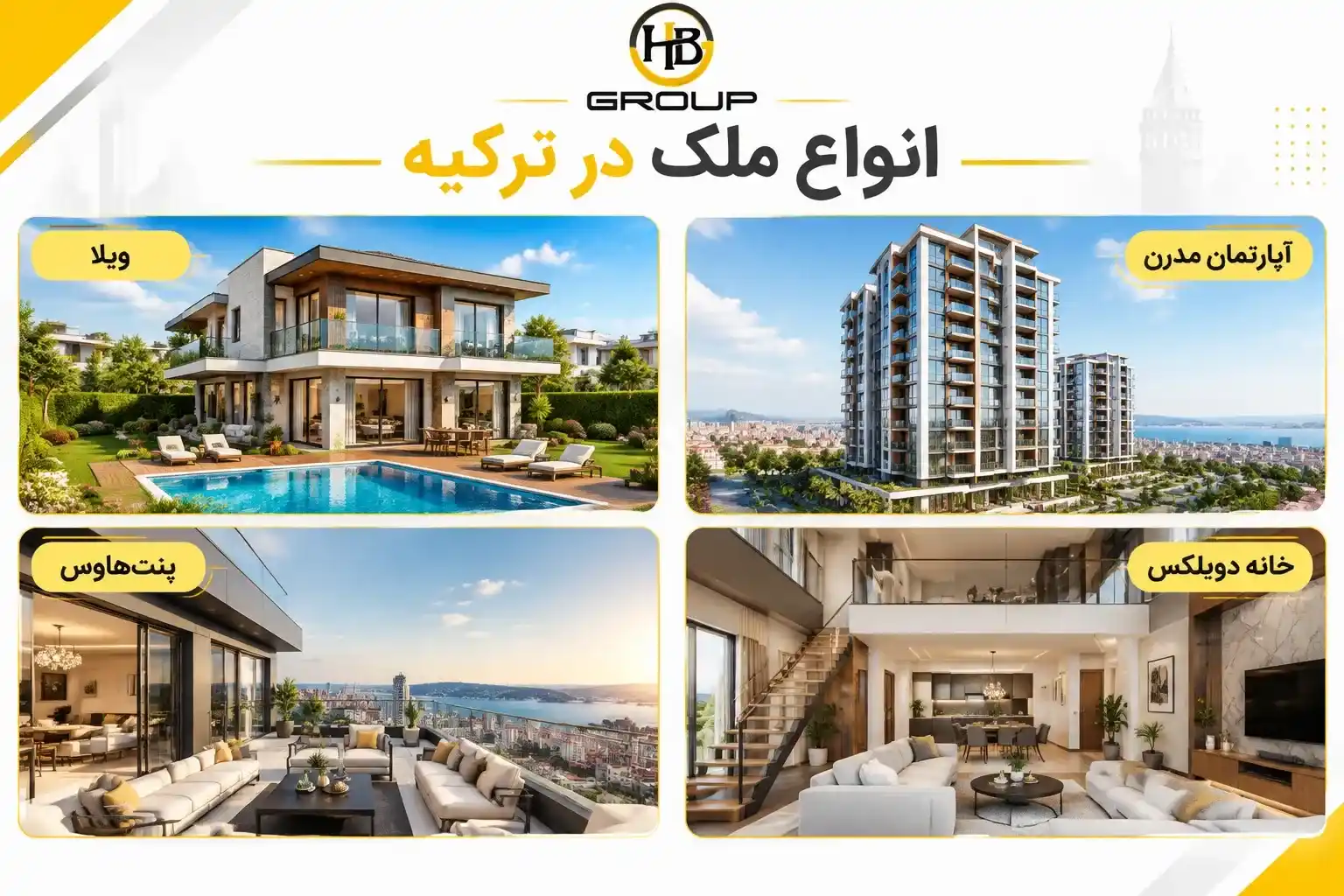 انواع آپارتمان و خانه در ترکیه و استانبول